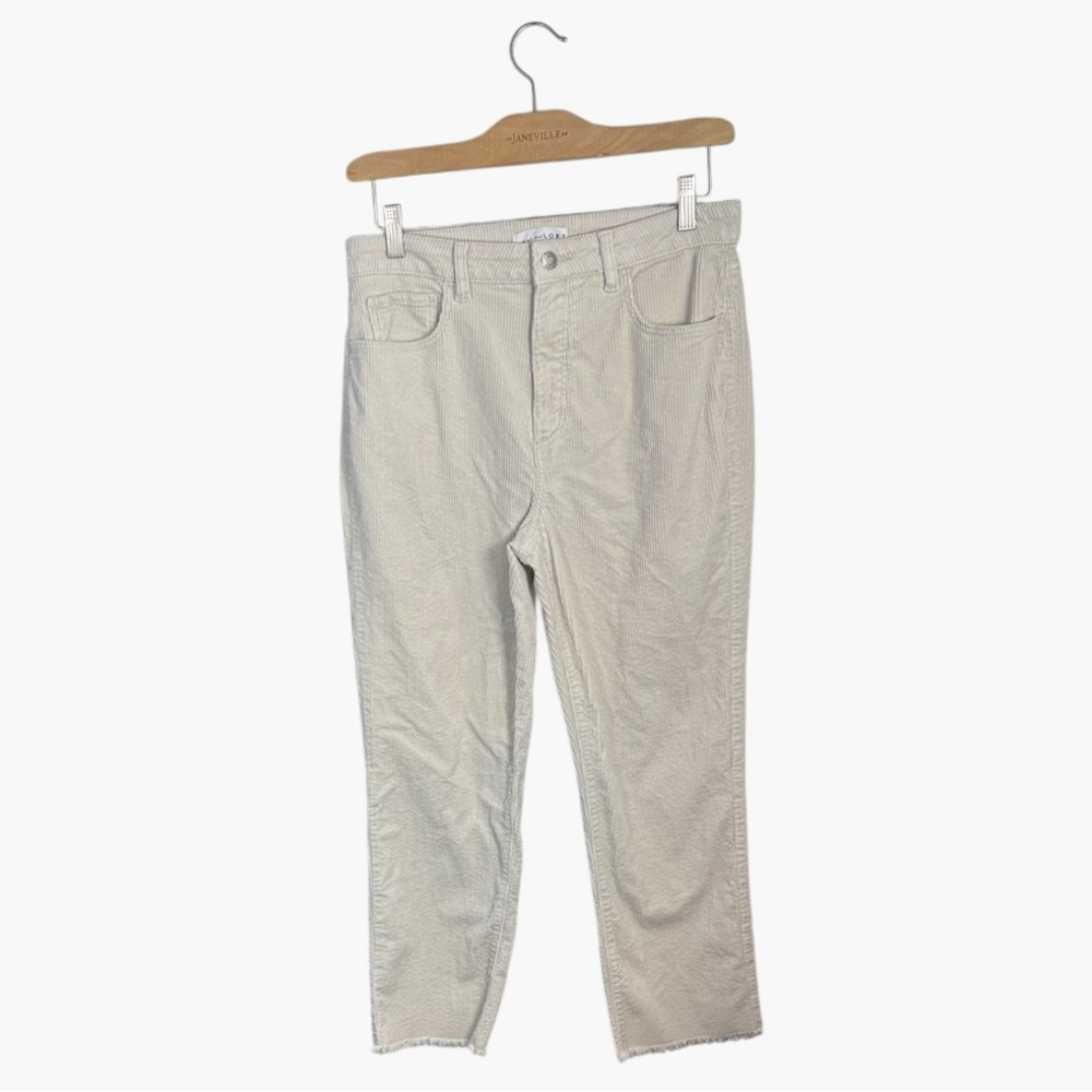 Loft Thick Ribbed Corduroy Straight Leg Raw Hem Pants W2071 Sz 8